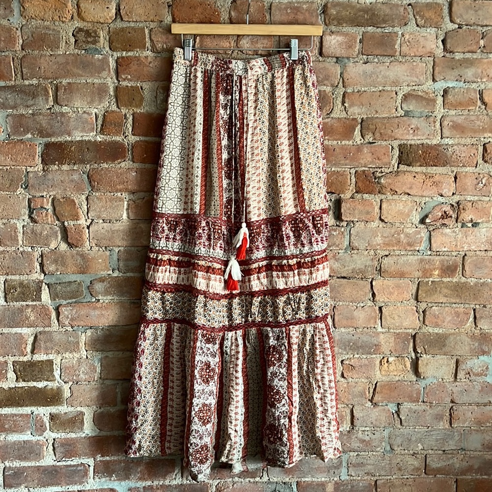 Boho maxi skirt with two tassels